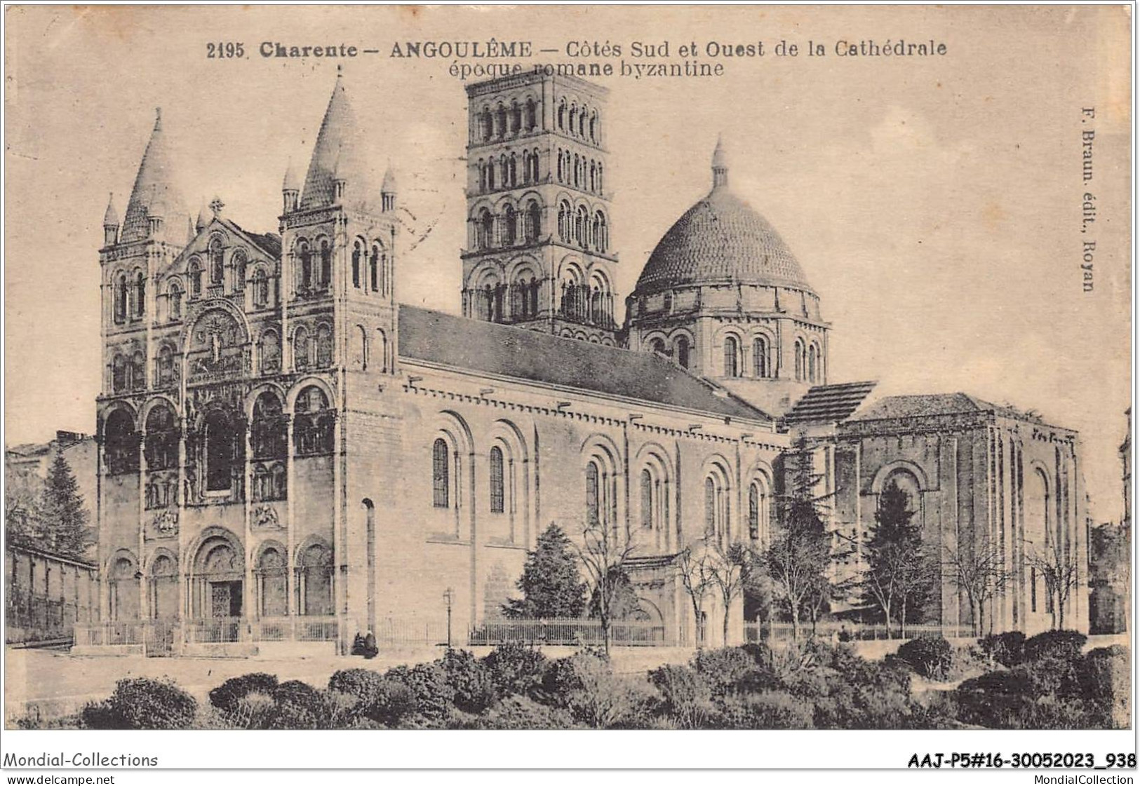 AAJP5-16-0433 - ANGOULEME - Côté Sud Et Ouest De La Cathédrale - Epoque Romane Byzantine - Angouleme