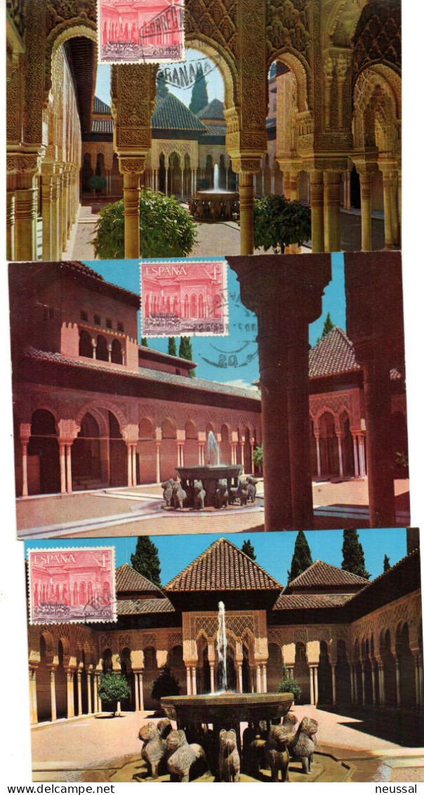 Lote De 13 Postales Con Difentes Matasellos De Granada. - Briefe U. Dokumente