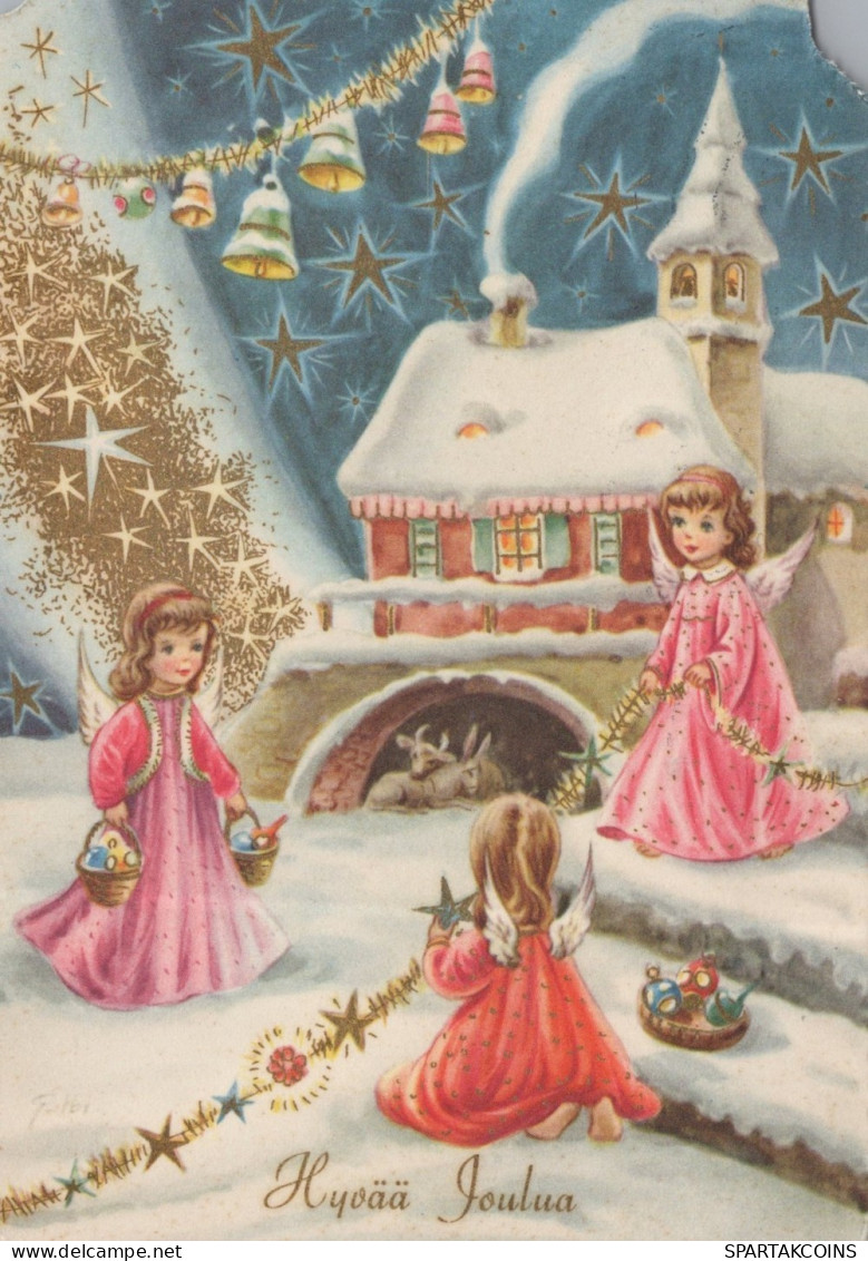 ANGEL CHRISTMAS Holidays Vintage Postcard CPSM #PAG978.A - Engel