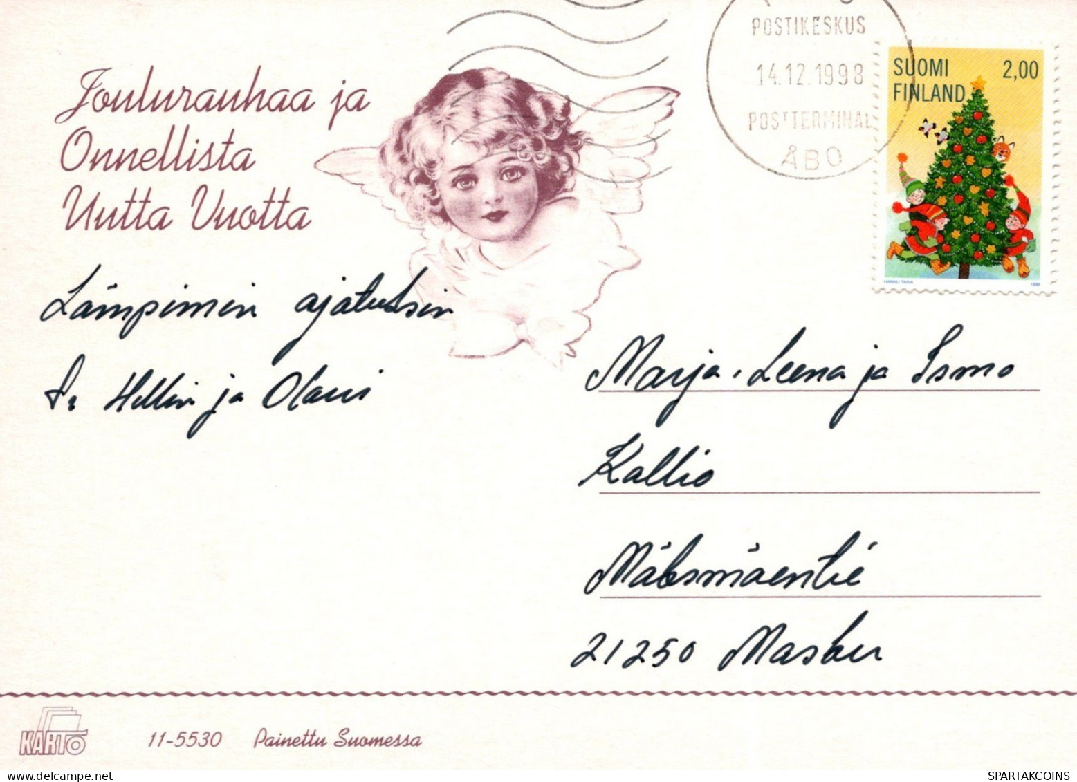 ANGEL CHRISTMAS Holidays Vintage Postcard CPSM #PAH034.A - Engel