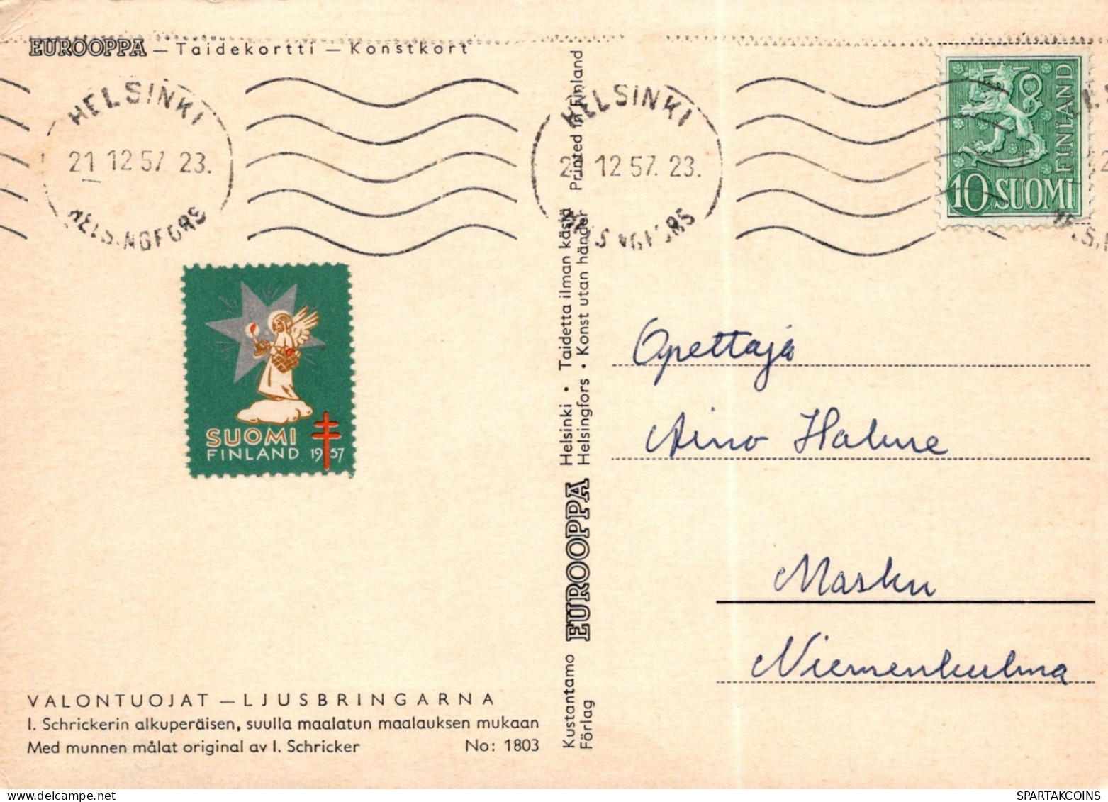 ANGE NOËL Vintage Carte Postale CPSM #PAG876.A - Engelen