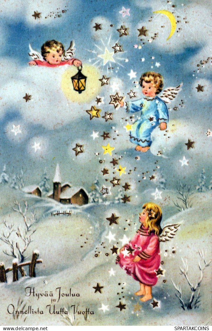 ANGEL CHRISTMAS Holidays Vintage Postcard CPSMPF #PAG842.A - Engelen