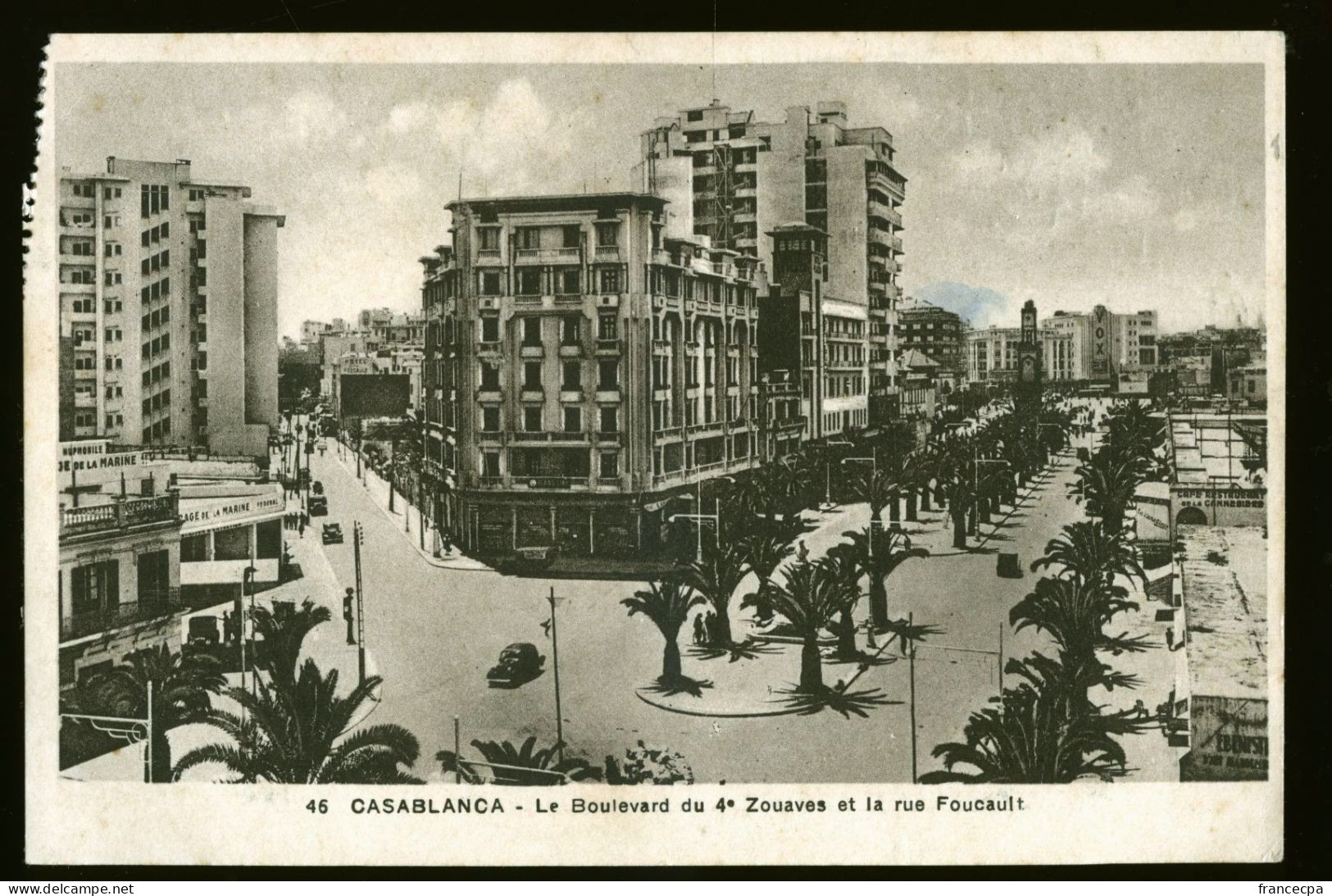 1048 - MAROC - CASABLANCA - Le Boulevard Du 4e Zouaves Et La Rue Foucault - Casablanca
