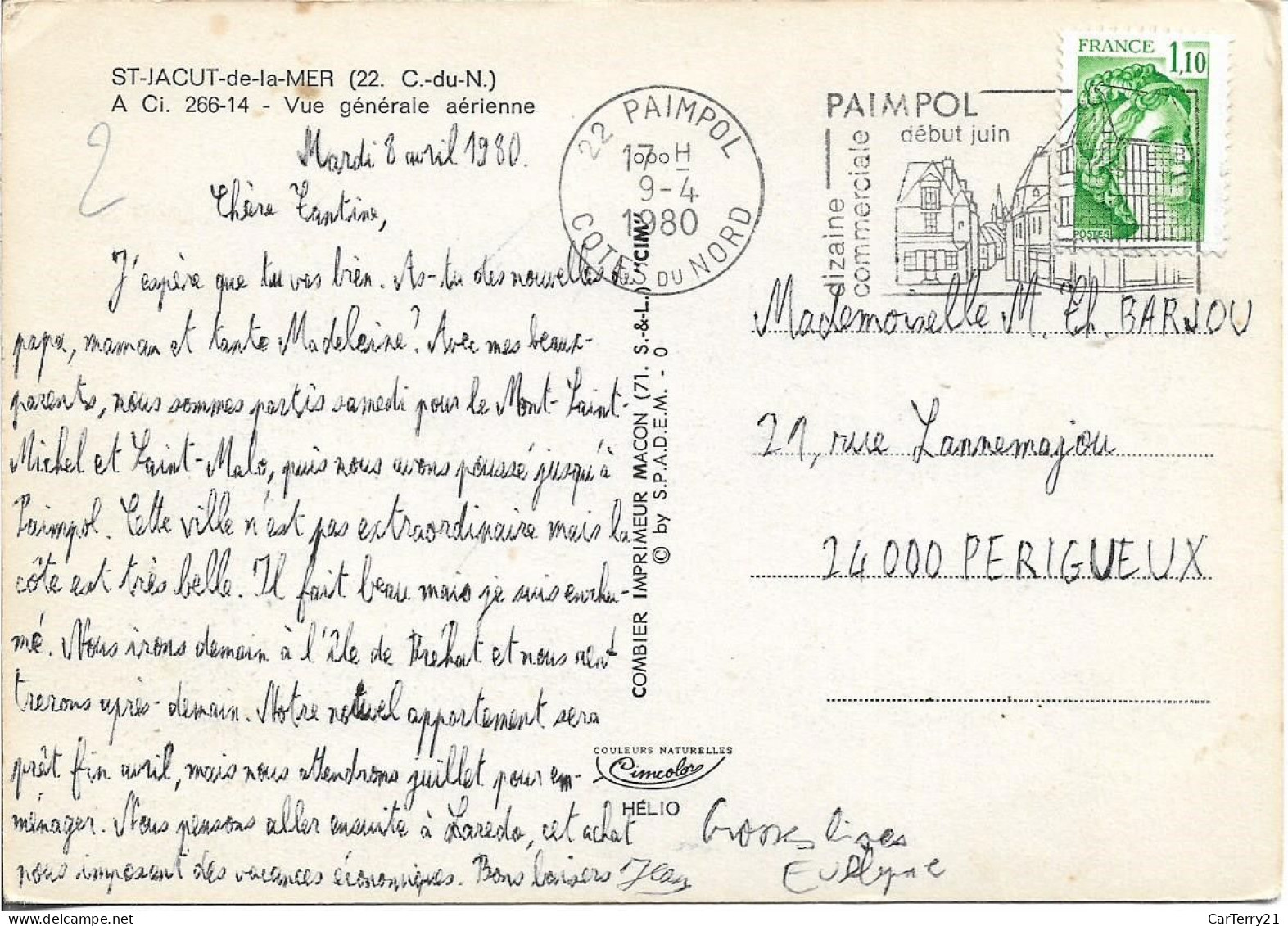 22. SAINT JACUT DE LA MER. VUE GENERALE AERIENNE. 1980. - Saint-Jacut-de-la-Mer