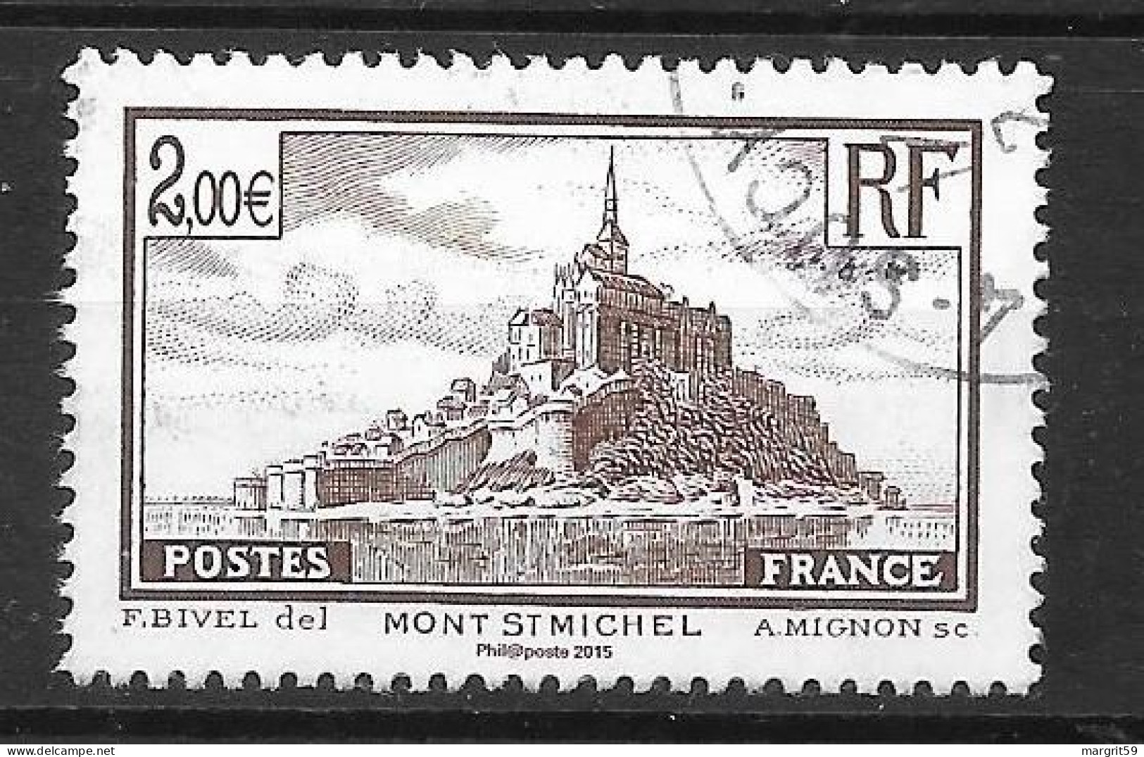 Les Trésors De La Philatélie 2015 - Feuille 5 - Mont Saint-Michel- 2,00 Braun - Oblitérés