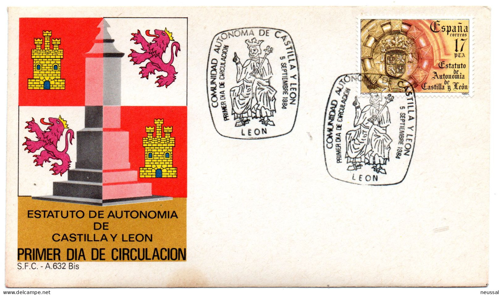 Sobre Con Matasellos Commemorativo De Comunidad Autonoma Leon - Lettres & Documents