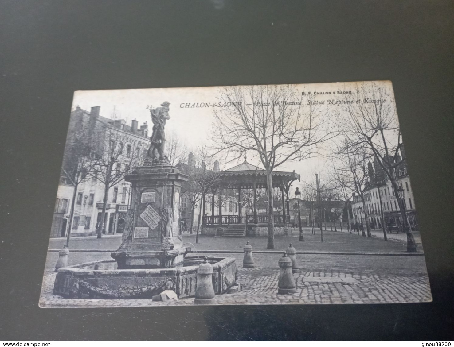 A5/80- Place De Beaune, Statue Neptune Et Kiosque - Chalon Sur Saone