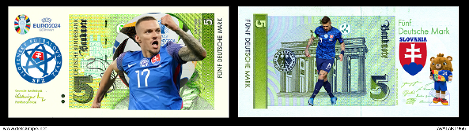 UEFA European Football Championship 2024 Qualified Country Slovakia  8 Pieces Germany Fantasy Paper Money - [15] Commemoratives & Special Issues