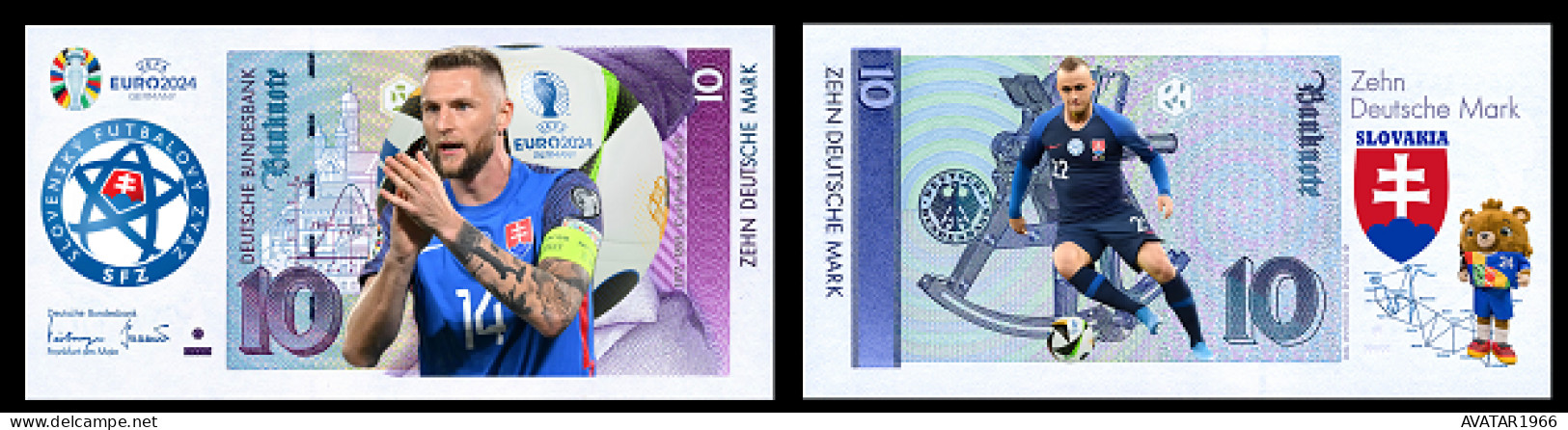 UEFA European Football Championship 2024 Qualified Country Slovakia  8 Pieces Germany Fantasy Paper Money - [15] Commemorativi & Emissioni Speciali Collezionisti