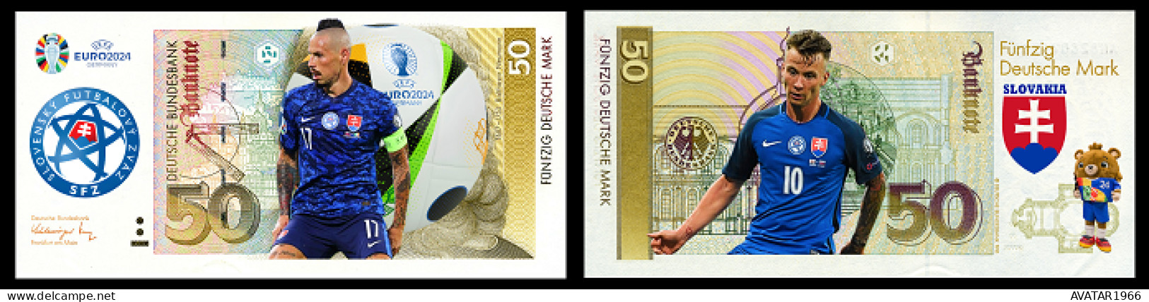 UEFA European Football Championship 2024 Qualified Country Slovakia  8 Pieces Germany Fantasy Paper Money - [15] Commemoratives & Special Issues