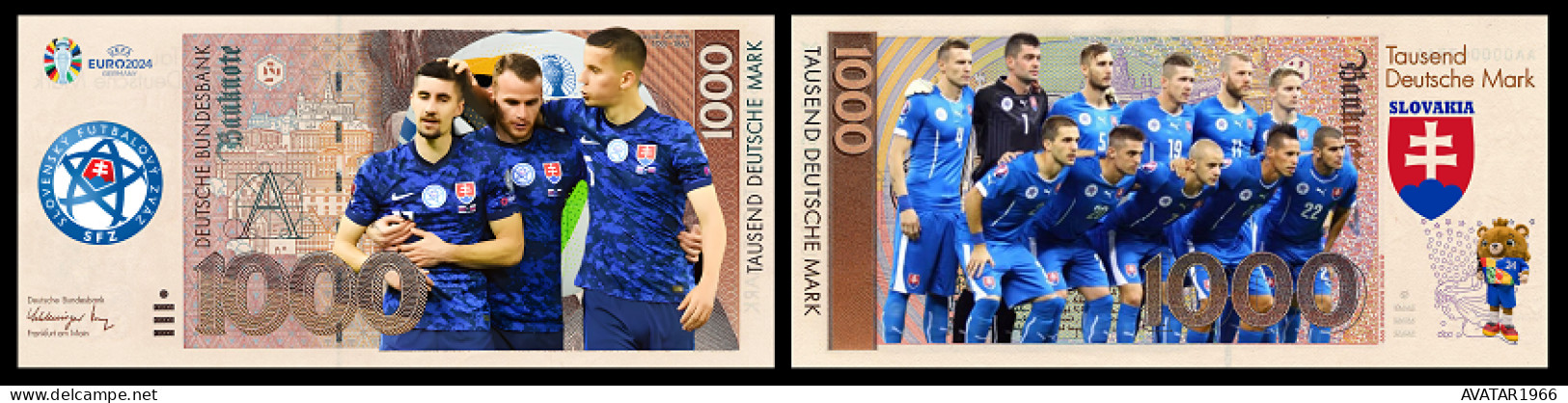 UEFA European Football Championship 2024 qualified country Slovakia  8 pieces Germany fantasy paper money