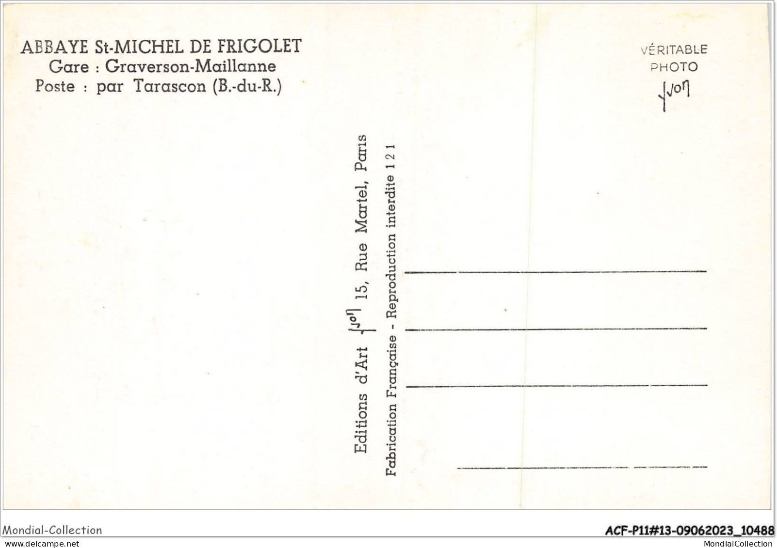 ACFP11-13-0962 - TARASCON - Abbaye St Michel De Frigolet  - Tarascon