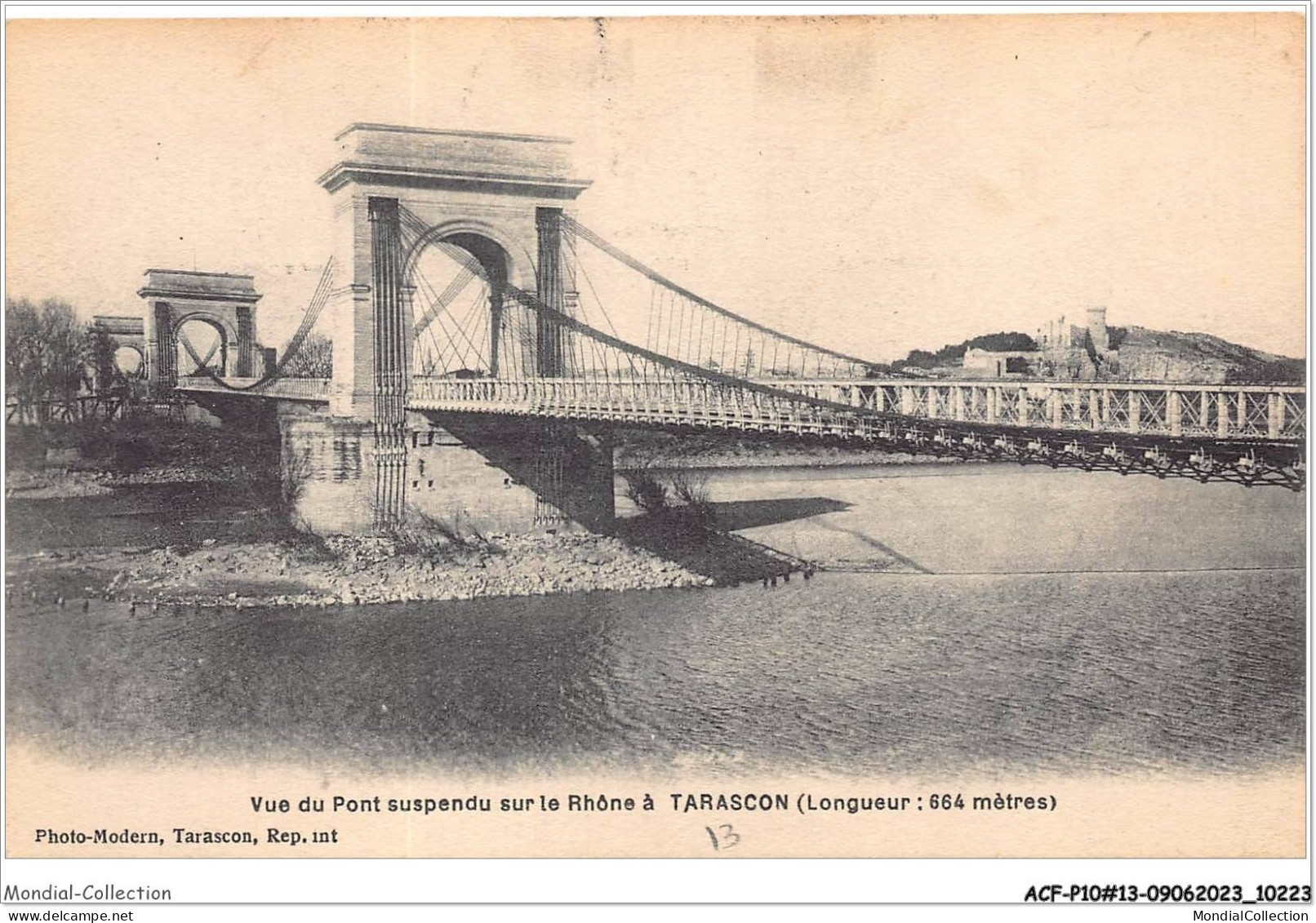 ACFP10-13-0831 - TARASCON - Vue Du Pont Suspendu Sur Le Rhone  - Tarascon