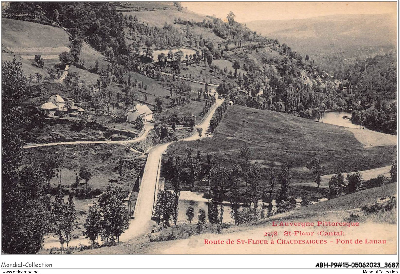 ABHP9-15-0758 - SAINT-FLOUR - Route De SAINT-FLOUR à Chaudesaigues - Pont De Lanau - Saint Flour