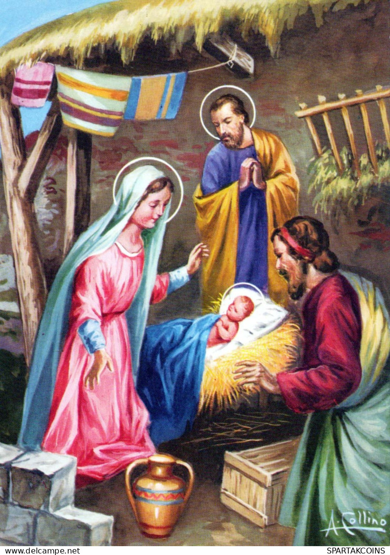 Jungfrau Maria Madonna Jesuskind Weihnachten Religion Vintage Ansichtskarte Postkarte CPSM #PBB731.A - Vierge Marie & Madones