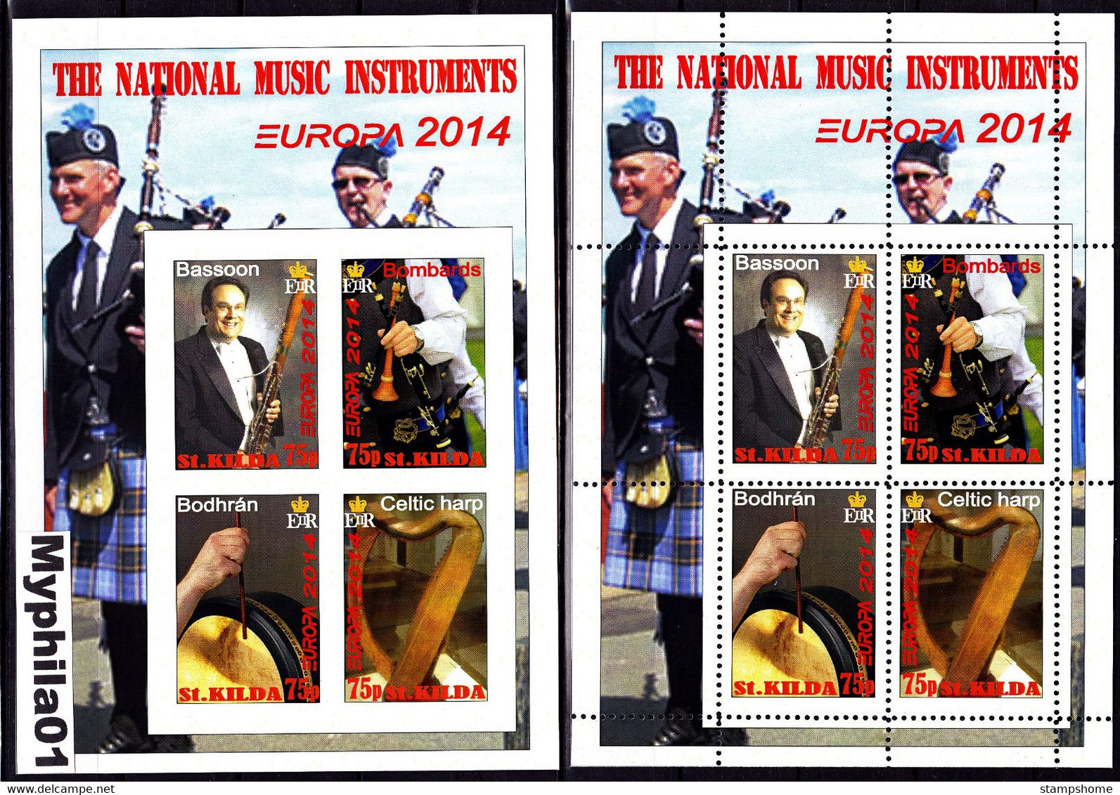 St. Kilda - 2014 - Europa Thema & Music - 2.Mini S/Sheet (imp.+perf.) Private İssue ** MNH - Local Issues