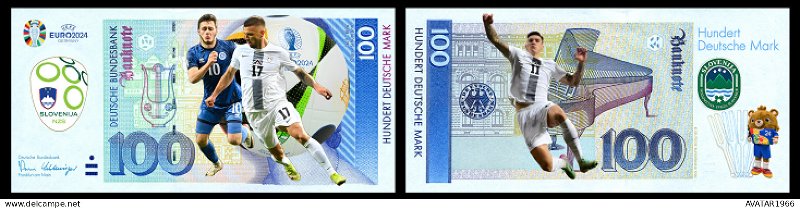 UEFA European Football Championship 2024 qualified country Slovenia  8 pieces Germany fantasy paper money