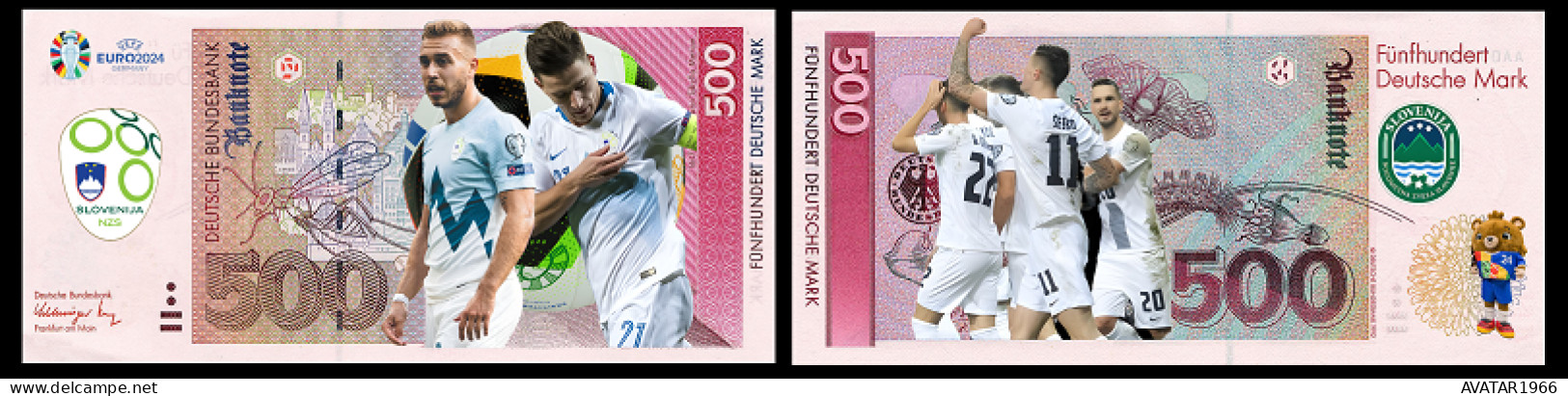 UEFA European Football Championship 2024 qualified country Slovenia  8 pieces Germany fantasy paper money