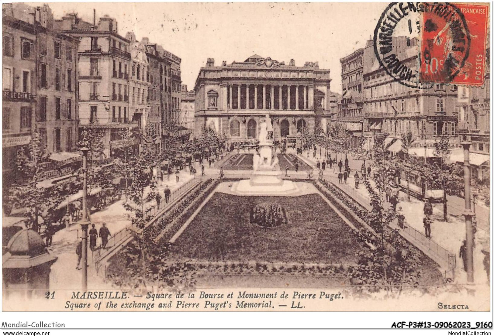 ACFP3-13-0297 - MARSEILLE - Monument De Pierre Puget Et Square De La Bourse  - Monuments