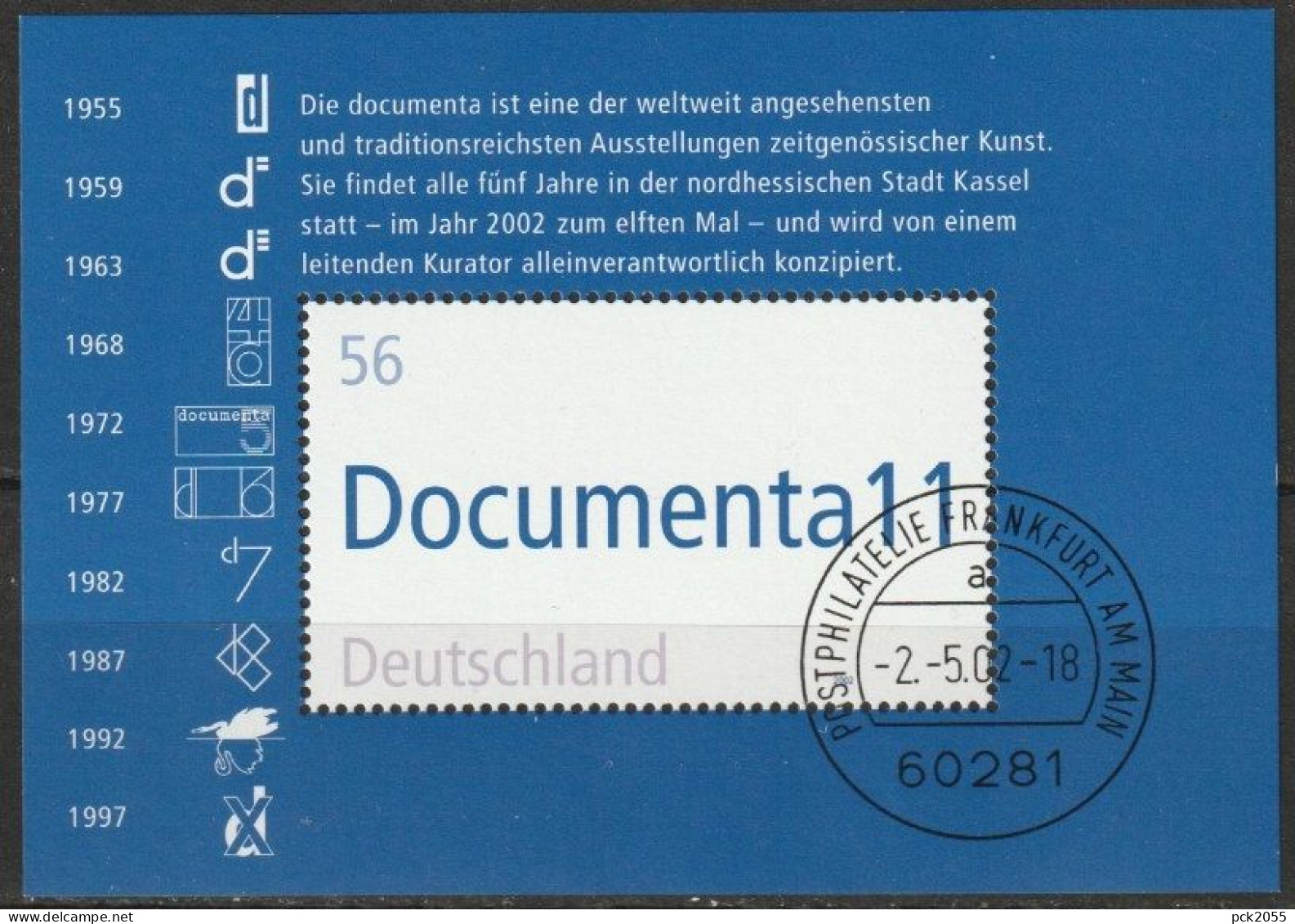 BRD 2002 MiNr.2257 Block 58 O Gest. EST. Frankfurt Documenta11( Bl. 50)günstiger Versand - 2001-2010