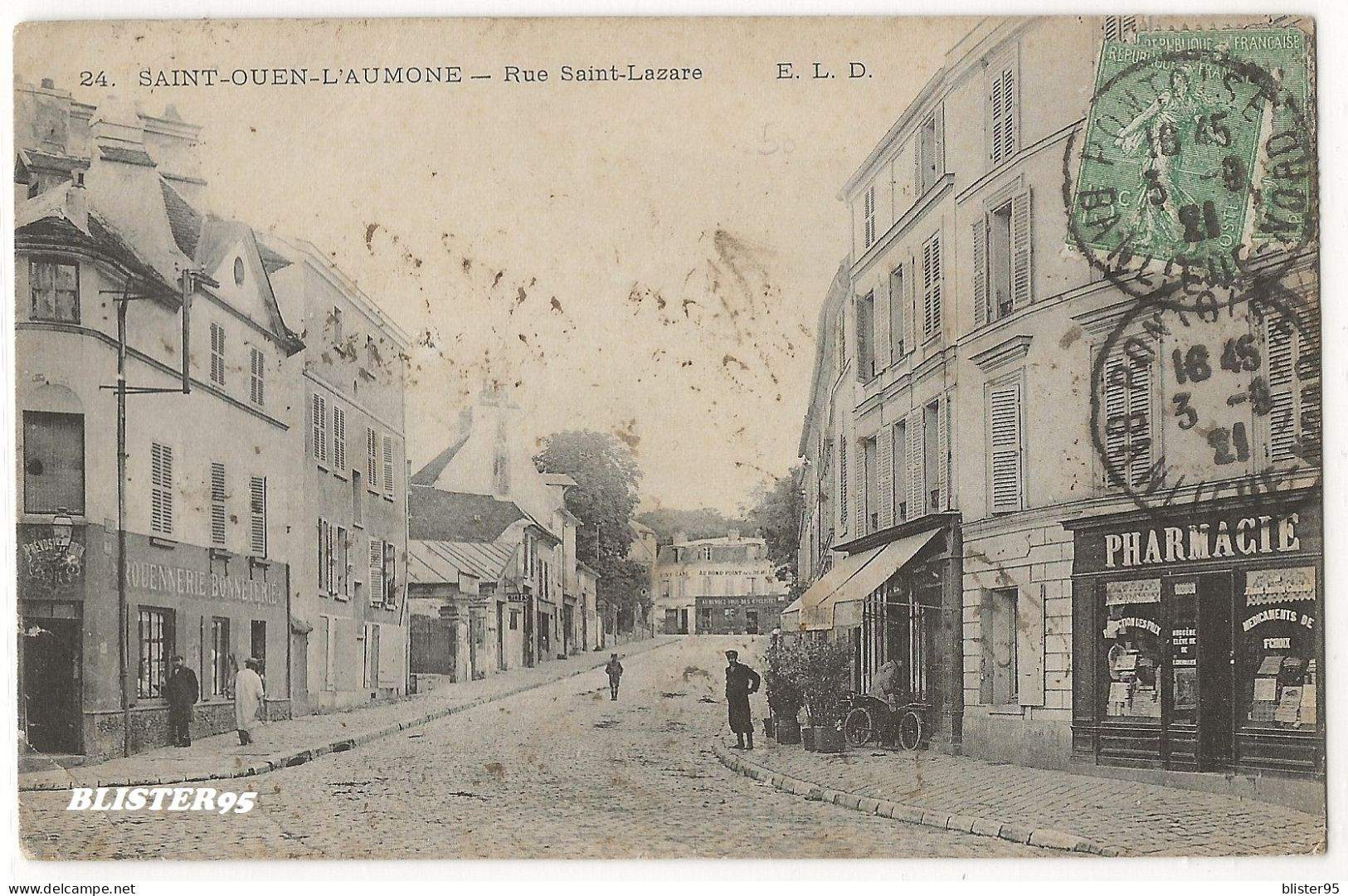 Saint Ouen L Aumone (95) Rue Saint Lazare , Envoyée En 1921 - Saint-Ouen-l'Aumône
