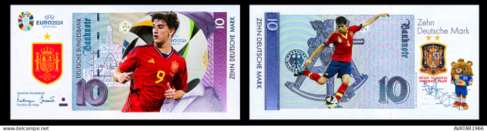 UEFA European Football Championship 2024 Qualified Country Spain  8 Pieces Germany Fantasy Paper Money - Gedenkausgaben