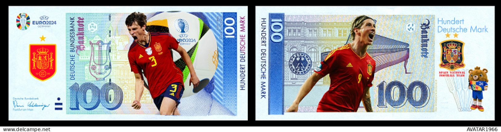 UEFA European Football Championship 2024 qualified country Spain  8 pieces Germany fantasy paper money