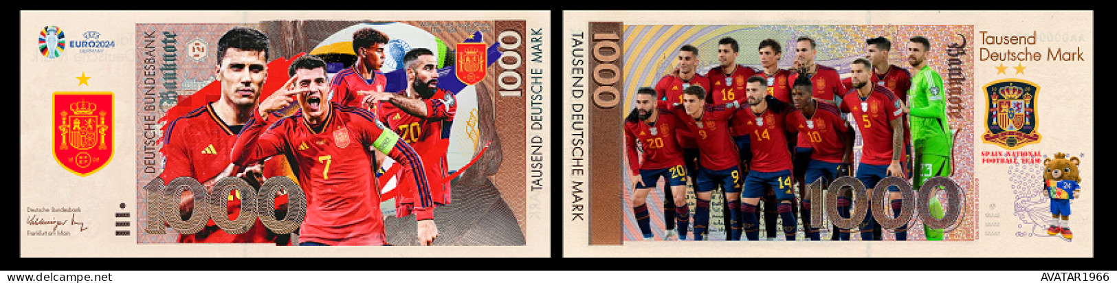 UEFA European Football Championship 2024 qualified country Spain  8 pieces Germany fantasy paper money