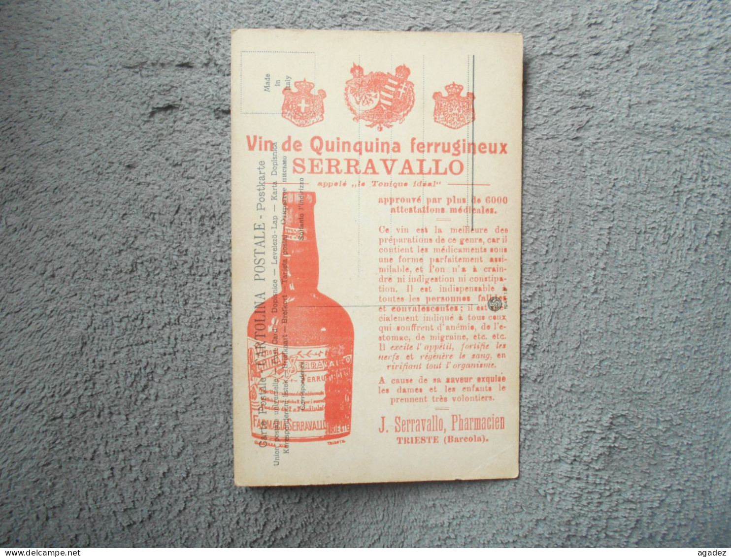 Cpa Milano Via Dante Vino Di China  Ferruginoso  Serravallo Trieste Barcola Vin De Quinquina - Werbepostkarten