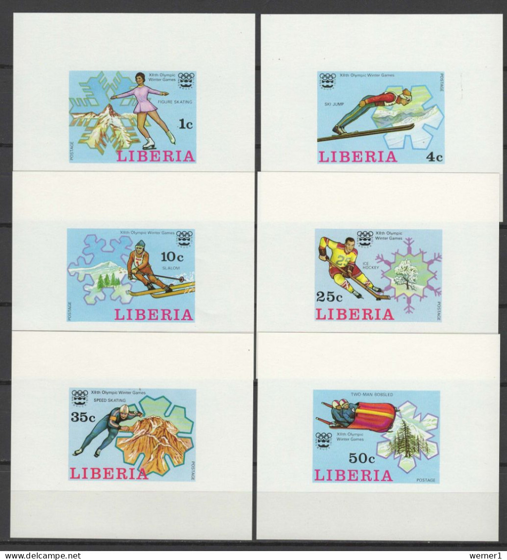 Liberia 1976 Olympic Games Innsbruck Set Of 6 S/s Imperf. MNH -scarce- - Winter 1976: Innsbruck