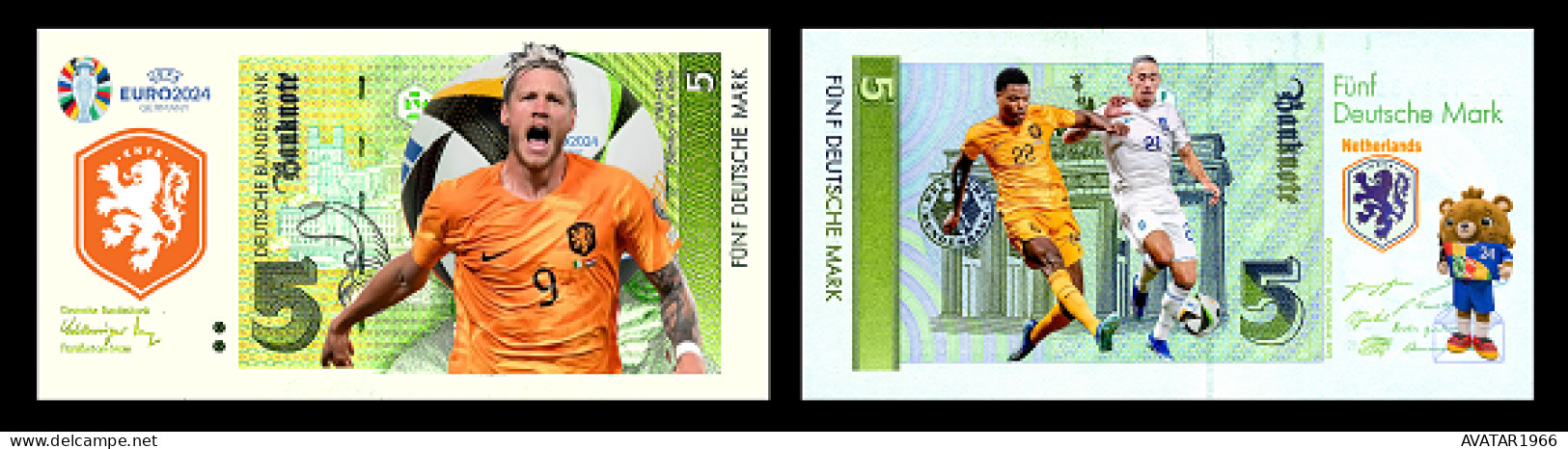 UEFA European Football Championship 2024 Qualified Country Netherlands 8 Pieces Germany Fantasy Paper Money - [15] Commemoratives & Special Issues