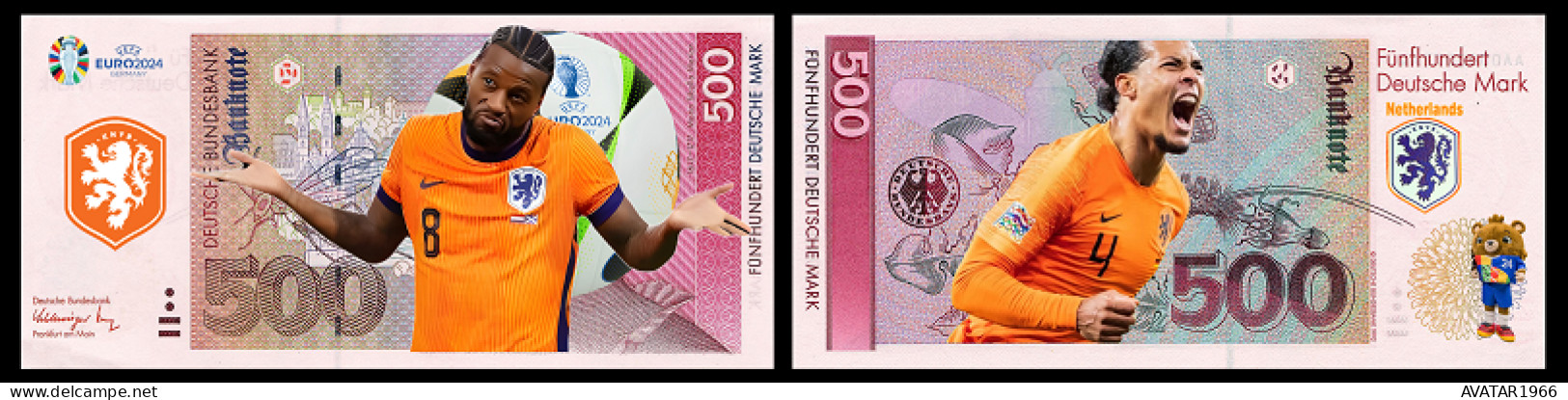 UEFA European Football Championship 2024 qualified country Netherlands 8 pieces Germany fantasy paper money