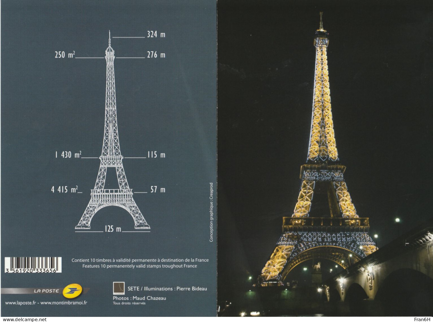 Collector 2009 - Tour Eiffel - 10 Timbres VP - Neuf - Autoadhesif - Autocollant - Collectors