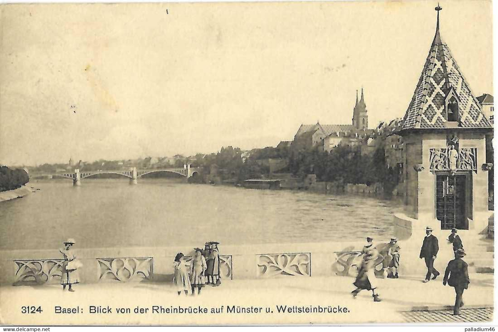 BS - BASEL - Blick Von Der Rheinbrücke Auf Münster U. Wettsteinbrücke - Circulé Le 03.04.1915 - Franco Suisse No 3124 - Basel
