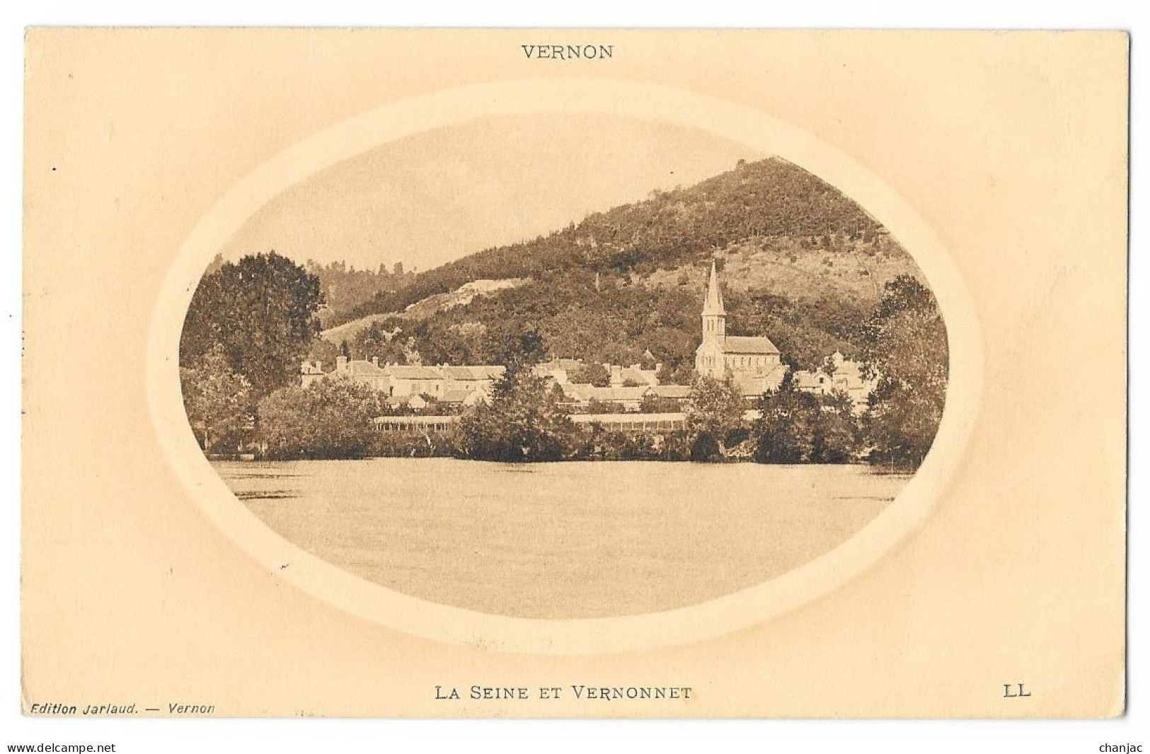 Cpa. 27 VERNON (ar. Evreux) La Seine Et Vernonnet (en Médaillon) 1914   Ed. Jarlaud (plan Rare) - Vernon