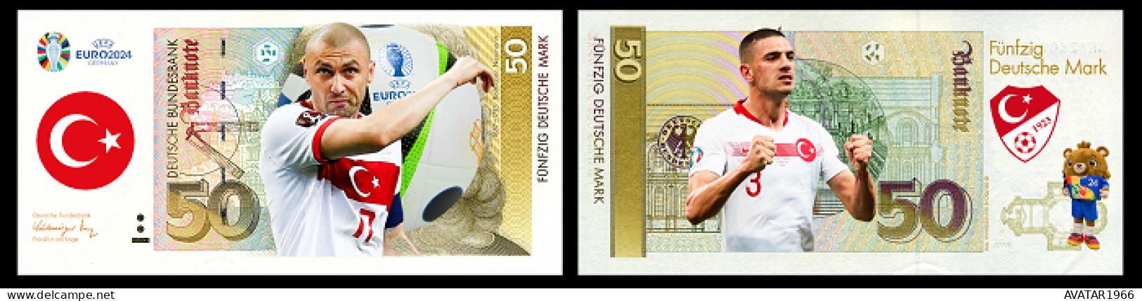 UEFA European Football Championship 2024 Qualified Country Turkey 8 Pieces Germany Fantasy Paper Money - [15] Commemoratives & Special Issues