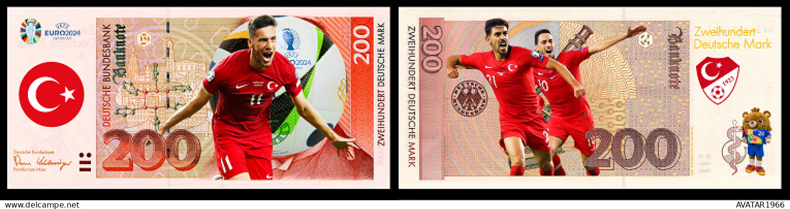 UEFA European Football Championship 2024 qualified country Turkey 8 pieces Germany fantasy paper money