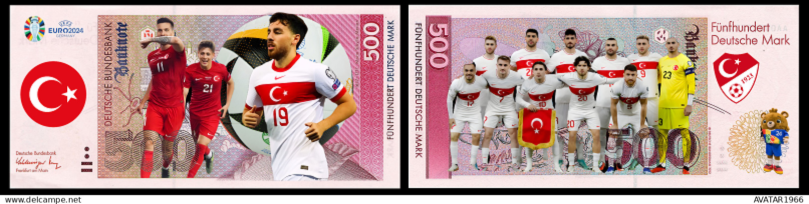 UEFA European Football Championship 2024 qualified country Turkey 8 pieces Germany fantasy paper money