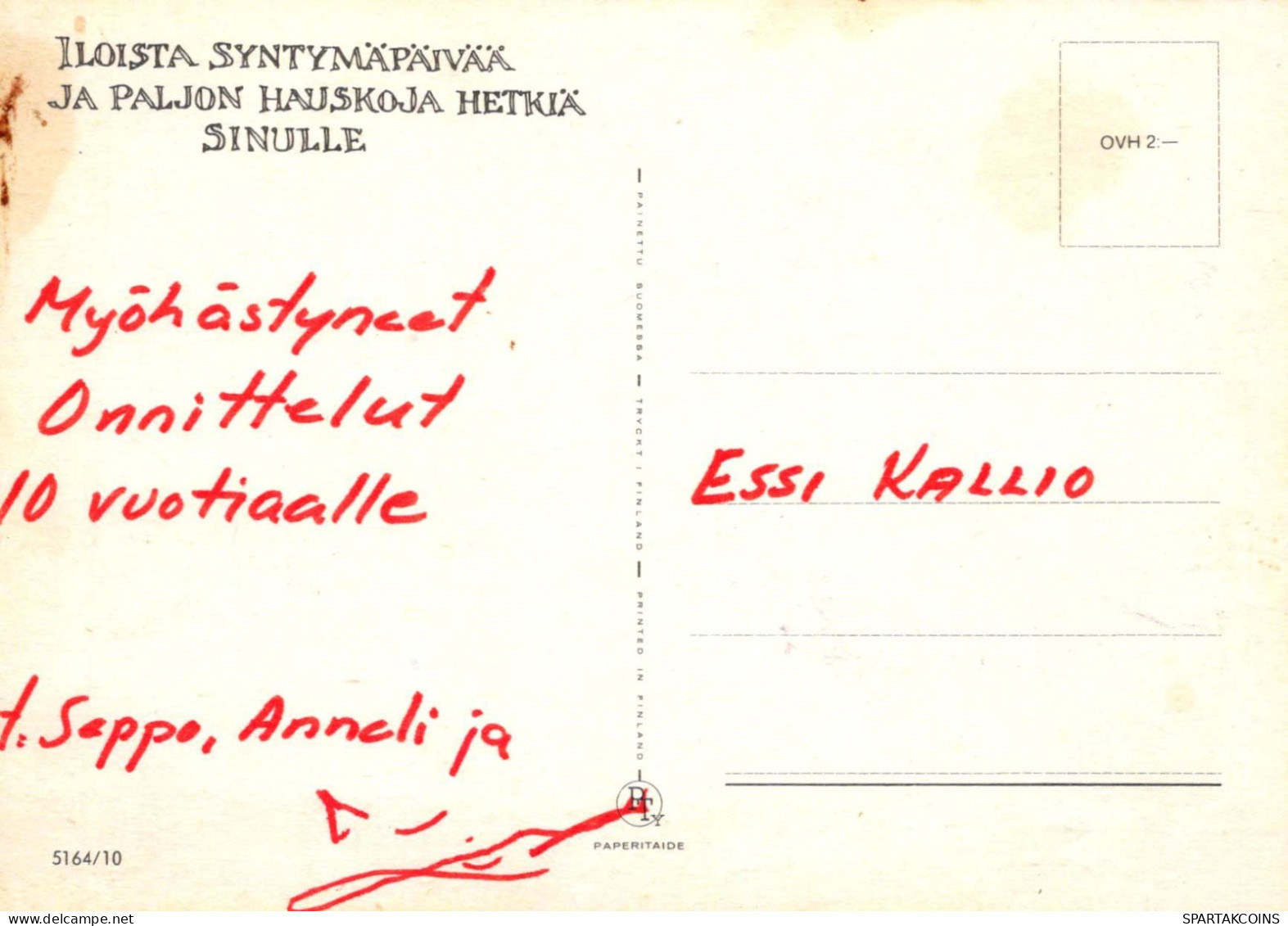 BUON COMPLEANNO 10 Años RAGAZZA BAMBINO Vintage Postal CPSM #PBT878.A - Anniversaire