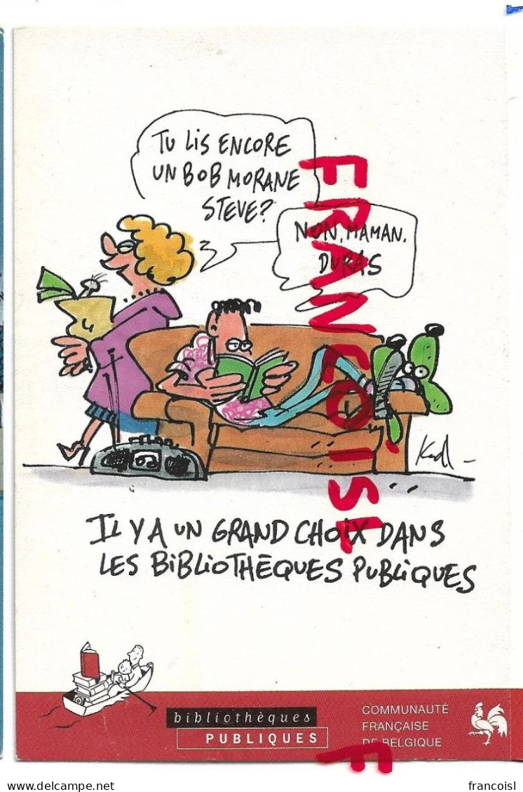 Les Bibliothèques Publiques. Communauté Française De Belgique. Dessin De Kroll - Werbepostkarten
