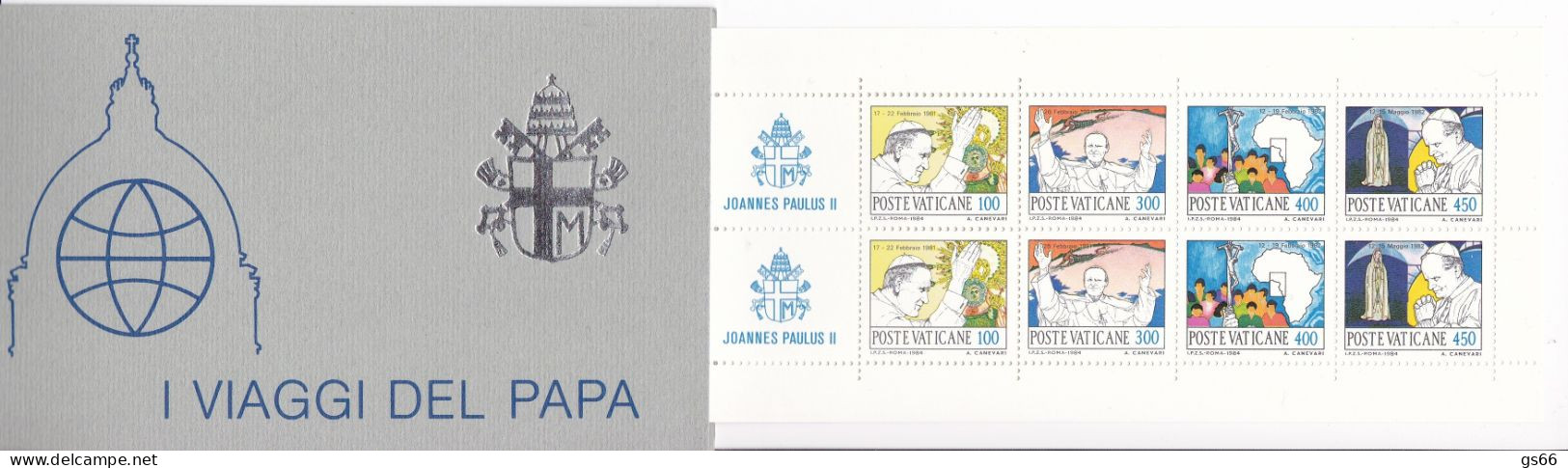 Vatican, 1984, 853 + 856-858 MH 2, Die Weltreisen Von Papst Johannes Paul II. (1981-1982). ** Booklet - Unused Stamps