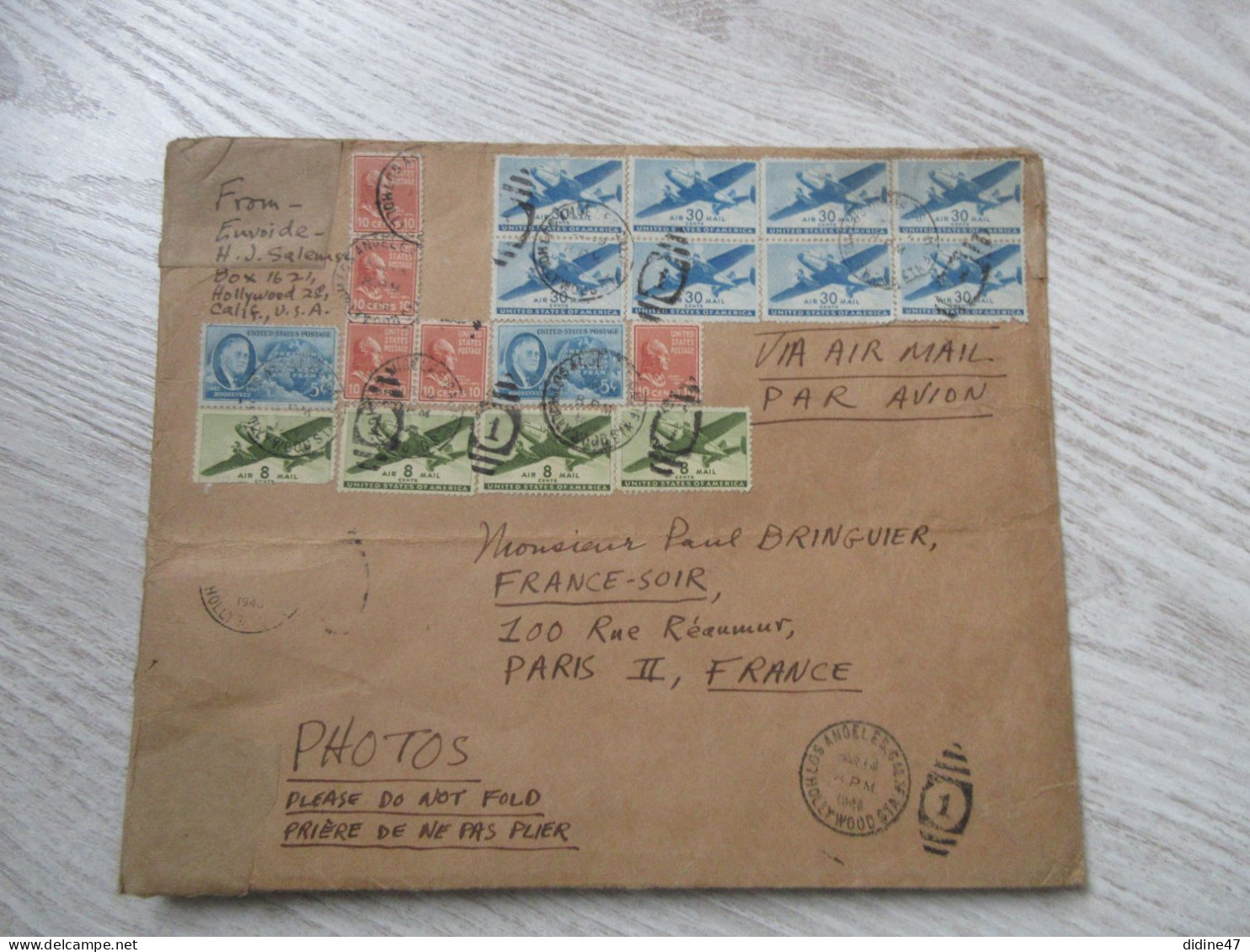 ETATS UNIS - Grande Lettre Par Avion - 2c. 1941-1960 Lettres