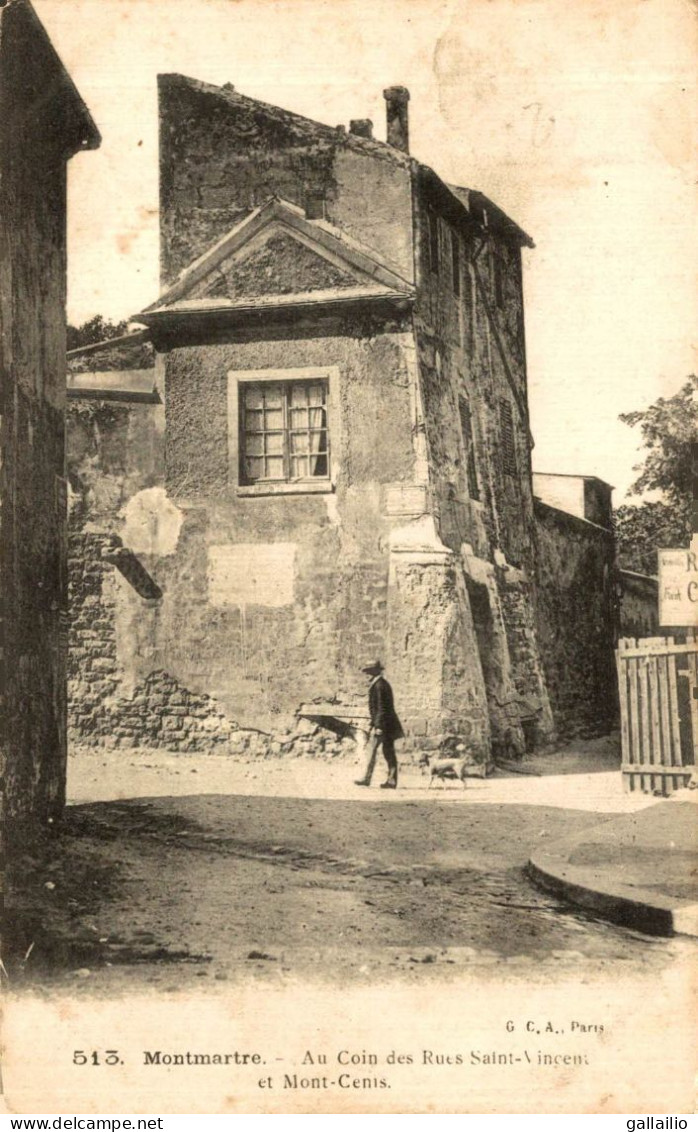 MONTMARTRE AU COIN DES RUES SAINT VINCENT ET MONT CENIS - Paris (18)