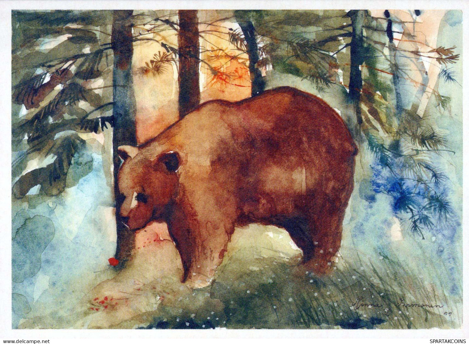NASCERE Animale Vintage Cartolina CPSM #PBS342.A - Ours