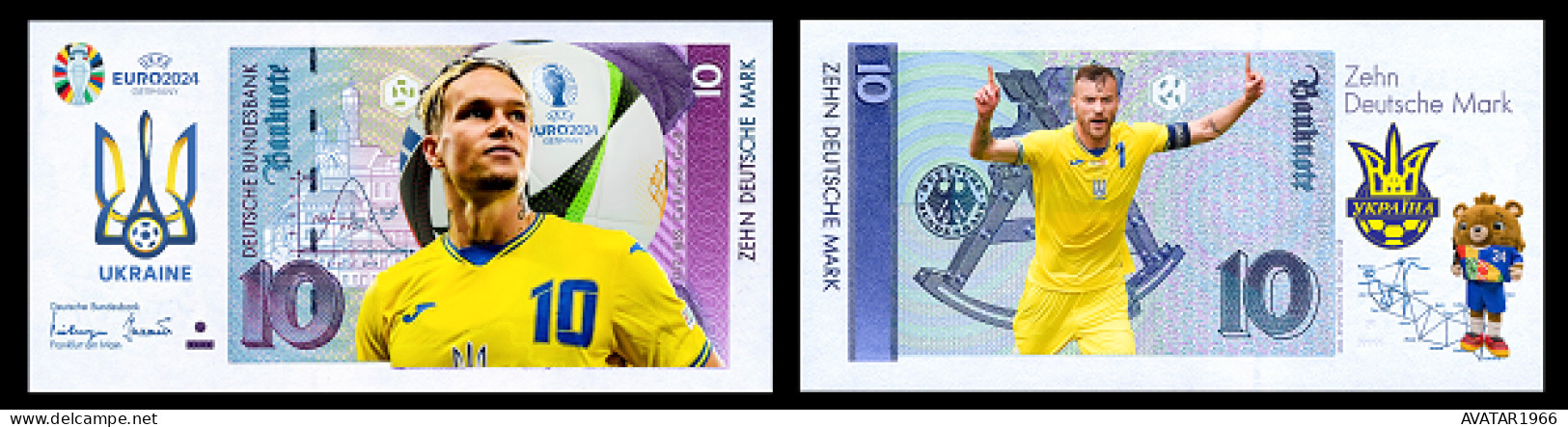 UEFA European Football Championship 2024 Qualified Country Ukraine 8 Pieces Germany Fantasy Paper Money - [15] Commemoratives & Special Issues