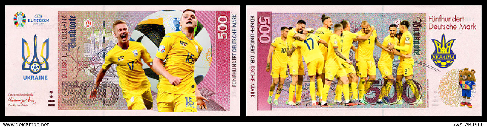 UEFA European Football Championship 2024 qualified country Ukraine 8 pieces Germany fantasy paper money