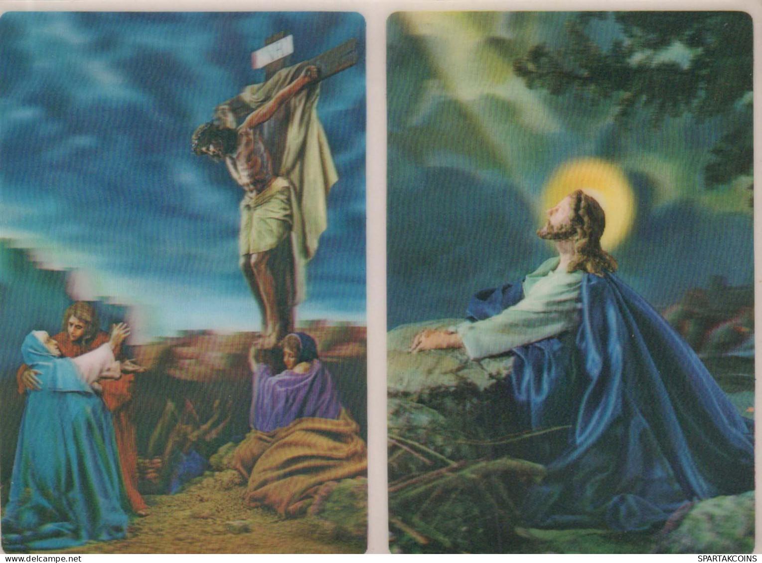 CRISTO SANTO PASQUA Cristianesimo Religione LENTICULAR 3D Vintage Cartolina CPSM #PAZ012.A - Jesus