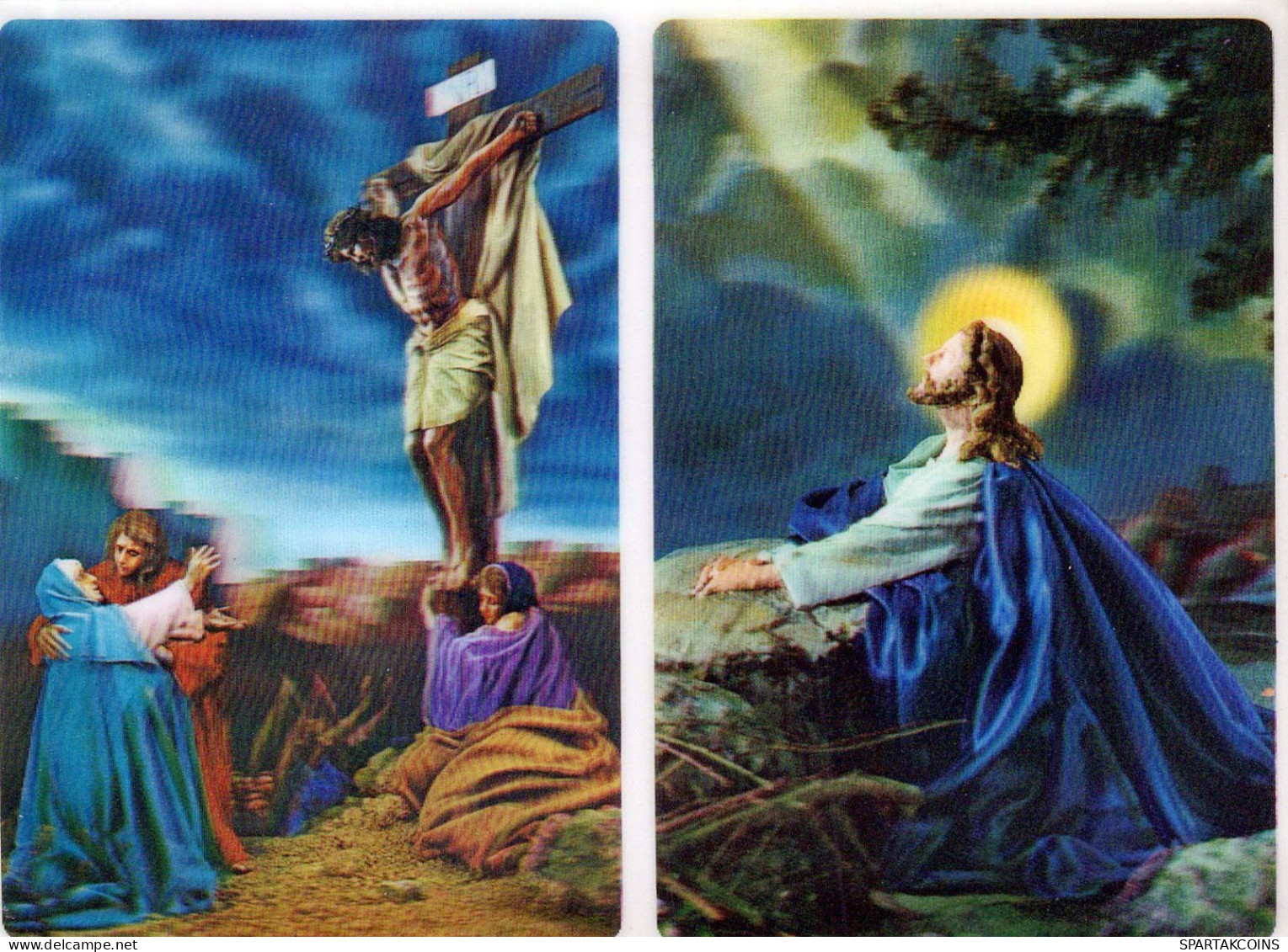 CRISTO SANTO PASQUA Cristianesimo Religione LENTICULAR 3D Vintage Cartolina CPSM #PAZ012.A - Jésus