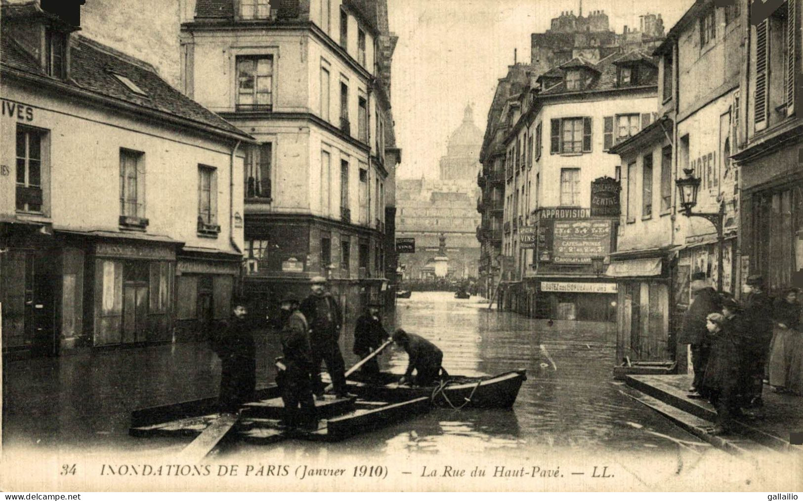 INONDATIONS DE PARIS LA RUE DU HAUT PAVE - Alluvioni Del 1910
