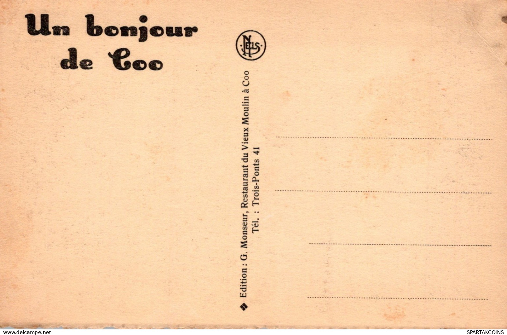 BELGIQUE CASCADE DE COO Province De Liège Carte Postale CPA Unposted #PAD179.A - Stavelot